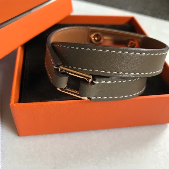Authentic Hermes Cuir Rivale Double Tour Bracelet - Picture 5 of 8